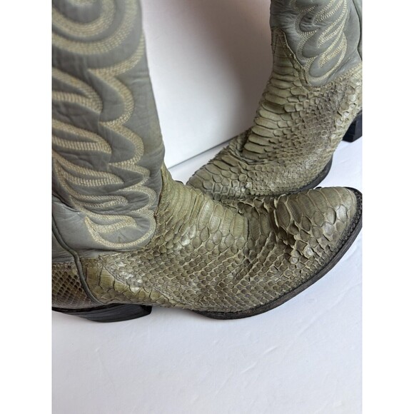 VINTAGE TONY LAMA GOLD LABEL PYTHON SNAKESKIN RARE WESTERN BOOTS 9.5 D - Picture 2 of 16